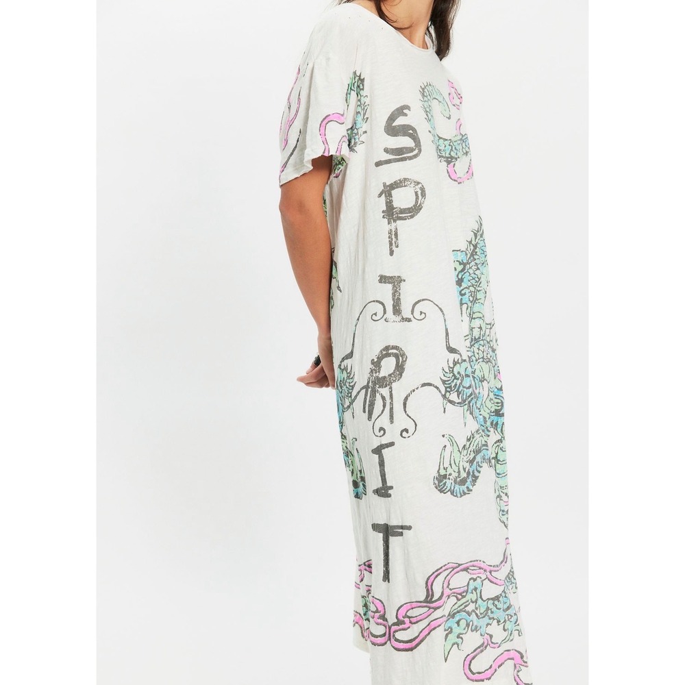 Magnolia Pearl Spirit Dragon T Shirt Dress SOLD OUT Short Sleeve Distressed NWT - Picture 3 of 3